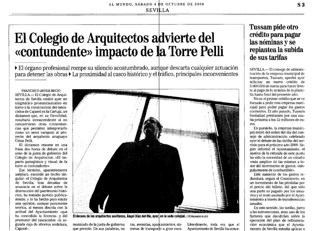 Nota prensa Colegio de Arquitectos de Sevilla