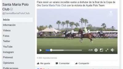 Fanpage de Facebook del Santa María Polo Club
